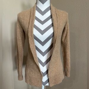 SAKS FIFTH AVENUE Tan Cashmere Sweater/cardigan, EUC!